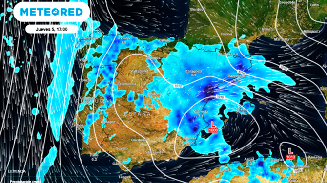 Meteored sobre la borrasca Regina: se prevén lluvias fuertes de hasta 100 l/m2 con barro