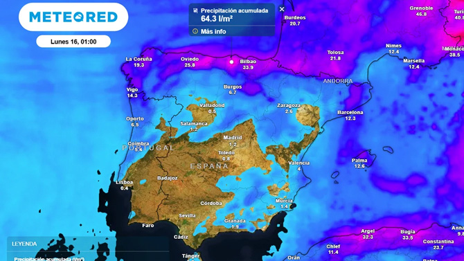 Aire polar y precipitaciones afectarán a toda la Península y Canarias durante el fin de semana