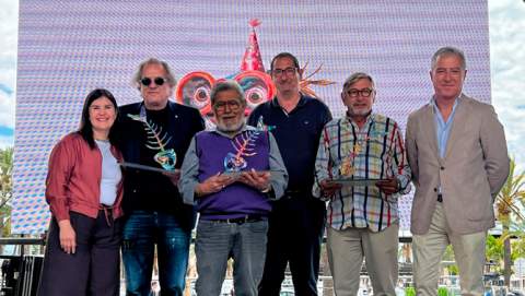 El restaurador Toni Serapio, el pescador Antonio Ferrer y el experto en patrimonio marítimo Manolo Gómez, Sardina d'Or 2026
