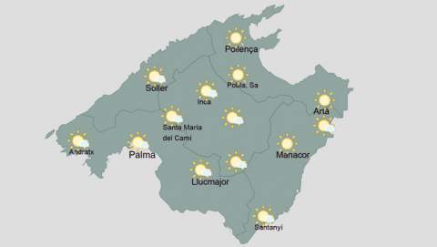 Mallorca afronta avui una jornada estable i assolellada, amb calor i sense avisos meteorològics
